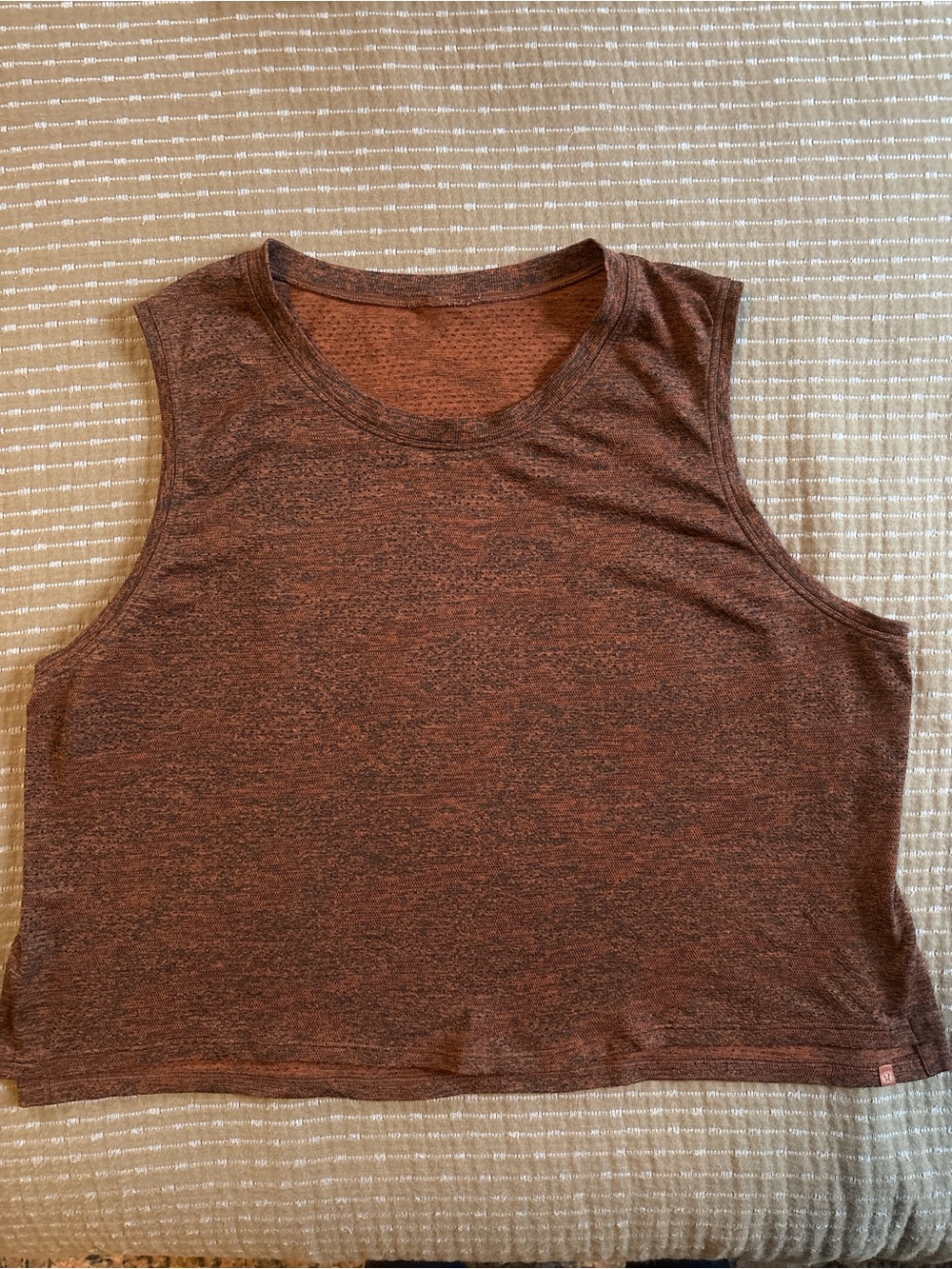 Lululemon Train To Be Crop Tank Top Heathered Brown Size L